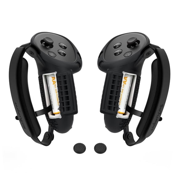 Empuñaduras para Controladores SoJumpvr Quest 3/3S Negro con Correa para Nudillos