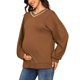 thumbnail image 4 of INSPIRE CHIC Sudadera de Maternidad con Cremallera Lateral para Lactancia, Manga Larga, Cuello en V, Camisetas de Embarazo para Amamantar, M Marrón, 4 of 6