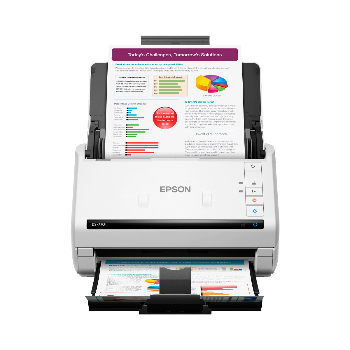 Epson - Escáner De Documentos A Color Workforce Ds-770 Ii