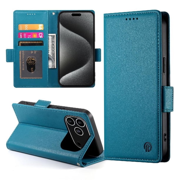 Funda Cartera Magnética con Tarjetas y Soporte para iPhone 17 Pro Azul