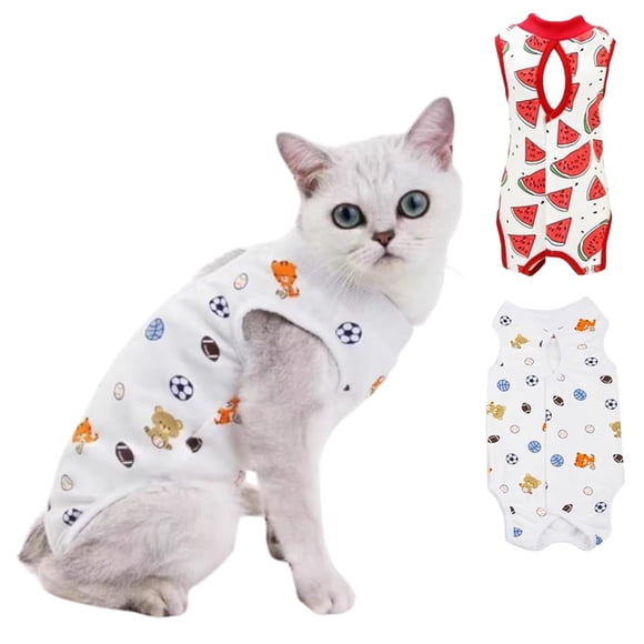 Traje de recuperación postoperatoria para mascotas CELONROMF, paquete de 2 para gatos y perros