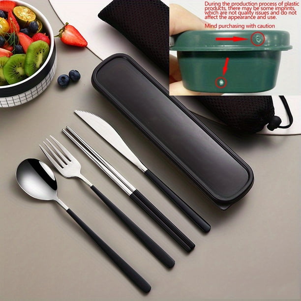 Set, 304 Stainless Steel Portable Gift Cutlery Set Korean Cutlery Knife Fork Spoon Chopsticks Four Piece Set Portable