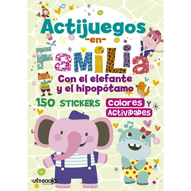 Libro Actijuegos - Con El Elefante Y El Hipopótamo / 28 Páginas De 21 X 29,5 Cm. Tapa De Cartulina Plastificada Y Abrochada.