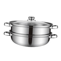 Ioensy - Olla Vaporera Con Asa, Vaporera De 2 Niveles Para Cocinar Verduras Y Bolas De Masa