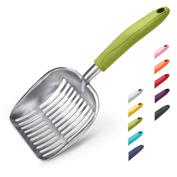 Cuchara para arena para gatos WePet, de aleación de aluminio, con mango largo