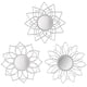 thumbnail image 1 of Espejos de pared Manortang de metal con forma de flor de 23 cm, set de 3, 1 of 9