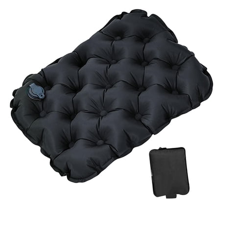 Ioensy - Cojín Inflable Plegable Para Silla De Oficina, Ideal Para Avión, Playa, Conciertos, Color Negro.