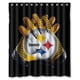 thumbnail image 1 of Cortina de ducha con diseño de los Pittsburgh Steelers, con ganchos, 167 x 183 cm, 1 of 3