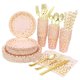 thumbnail image 5 of 200 Unids Conjunto De Vajillas Desechables Placas De Fiesta Tazas Tazas Servilletas Party Supplies Pink, 5 of 5