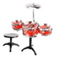thumbnail image 5 of Mini Jazz Drum Instrumentos De Percusión Set Juguete Musical -5 Tambores + Taburete Azul 3 Tambores + Taburete Rojo, 5 of 5