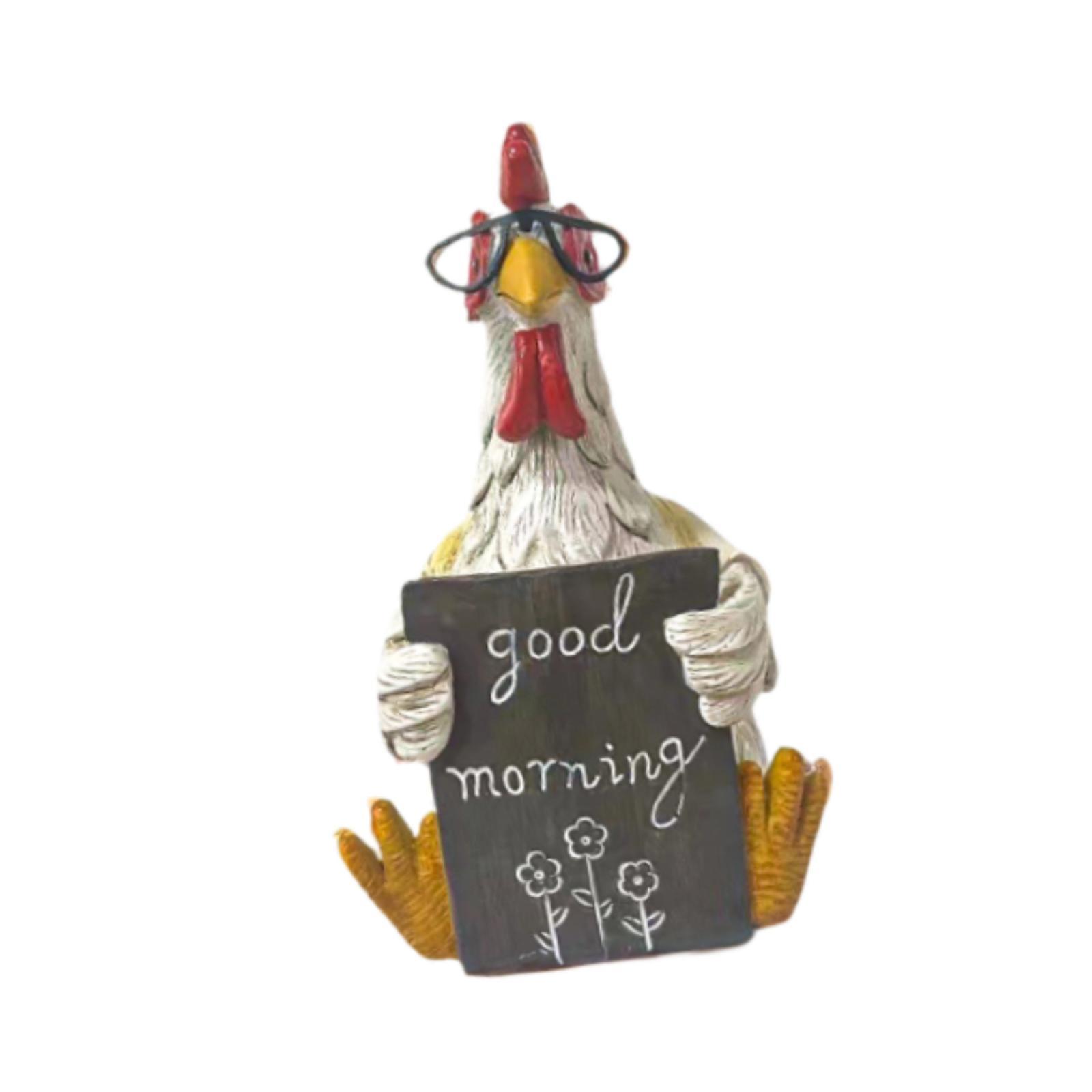 Bothyi - Estatua De Pollo De Buenos Días Escultura De Pollo Para La Entrada De La Sala De Estar Patio Gallo