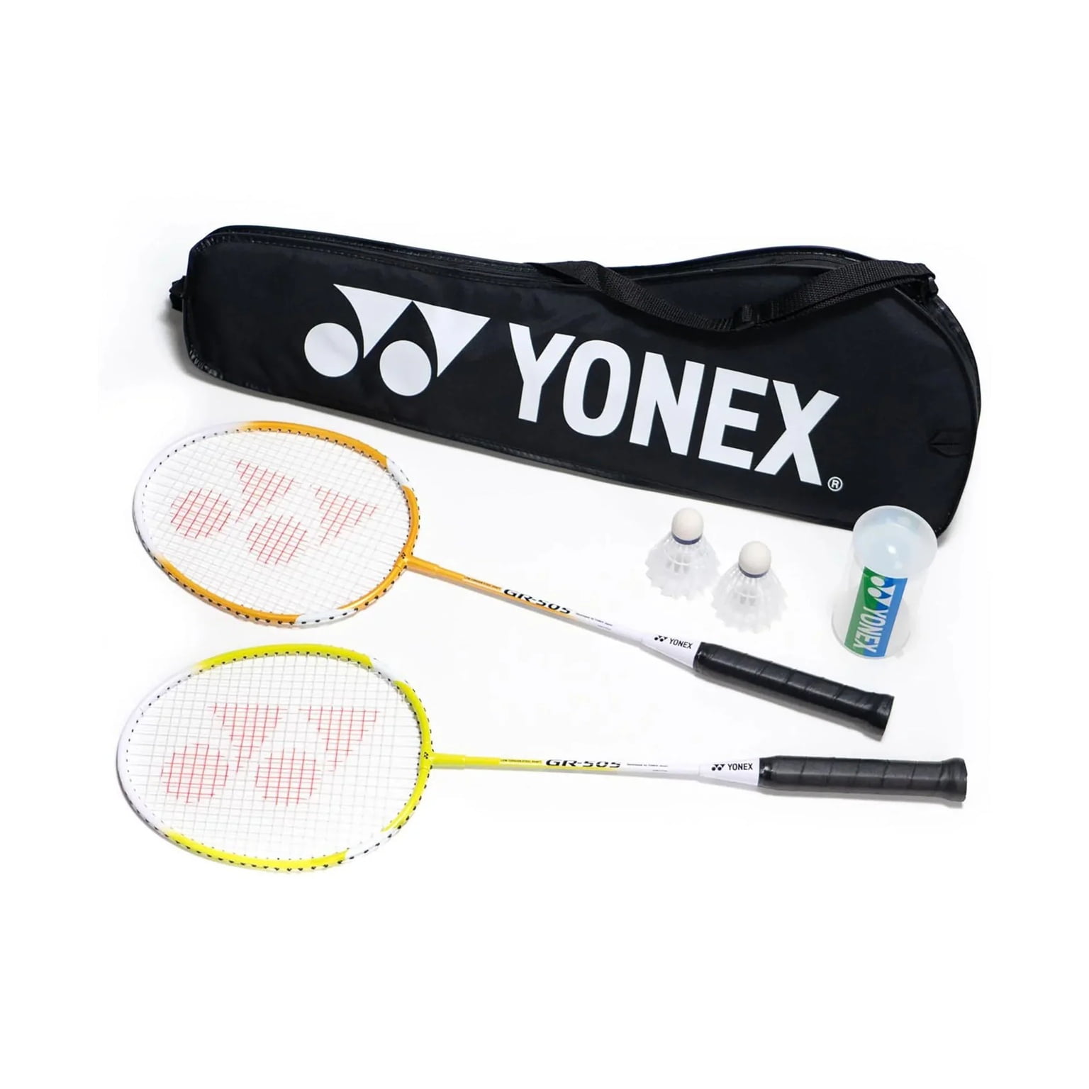 Yonex - Set Badminton 505 2 Raquetas + 2 Plumillas
