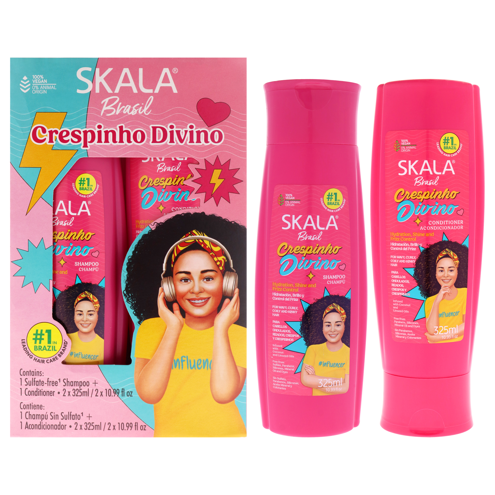 Kit Skala Divine Curls Niños Shampoo 325Ml Acondicionador 325Ml