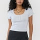 thumbnail image 3 of Polera Mujer Botones Gris Melange Corona, 3 of 5