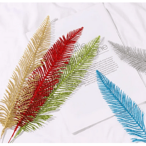 Geneerico - Ramas De Navidad Brillante Con Tallo Flores Navideñas