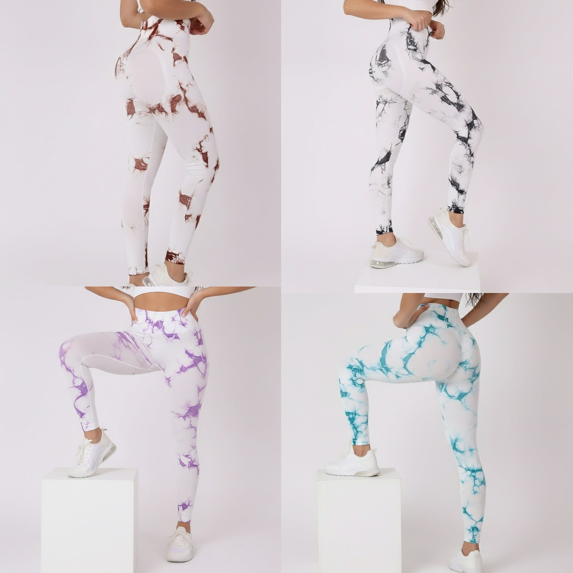 Flix Line - Pack 4 Leggings Deportivos Push Up Mujer Sin Costura