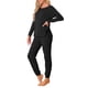 thumbnail image 4 of INSPIRE CHIC Conjunto de Salón para Mujer, Sudadera de Manga Larga con Cuello Redondo y Pantalones Jogger con Cintura Elástica, Conjunto de 2 Piezas XL Negro, 4 of 5