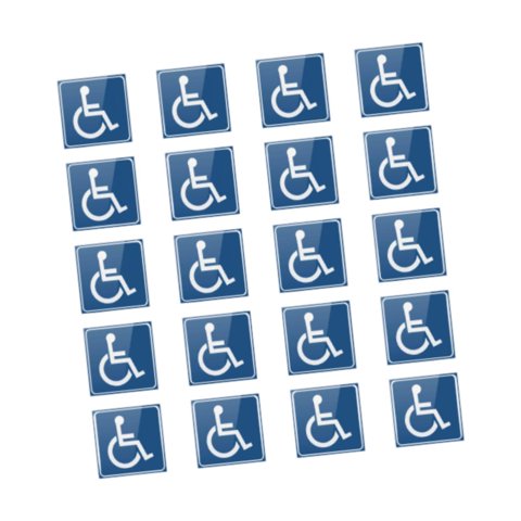 Ioensy - 20X Letreros Para Sillas De Ruedas Para Discapacitados Pegatinas Con Símbolos De Sillas De Ruedas Para La Ventana Del Hogar Y El Automóvil