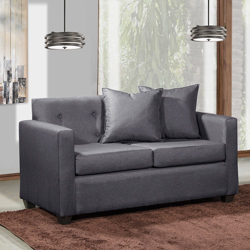 Masel - Sofa 2c Gramado Tela Gris Oscuro 130x70x 83