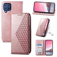 Funda Flip Foxdock Para Samsung Galaxy M62 , Estilo Billetera Con Diseño Rombo, Correa De Mano Y Soporte, Uso Diario