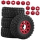 thumbnail image 1 of 4 Piezas 1/10 RC Car Ruedas Y Neumáticos Goma Accesorio Resistente Para Slash W285 Rojo, 1 of 5