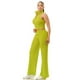 thumbnail image 4 of Conjunto De 2 Piezas Con Top Sin Mangas Cintura Elástica Cremallera Ancha Frontal Y Pantalones Color Lima (para Mujer), 4 of 4
