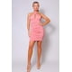 thumbnail image 4 of Vestido Mini Fruncido con Cuello Halter Cruzado en la Parte Delantera, 4 of 5