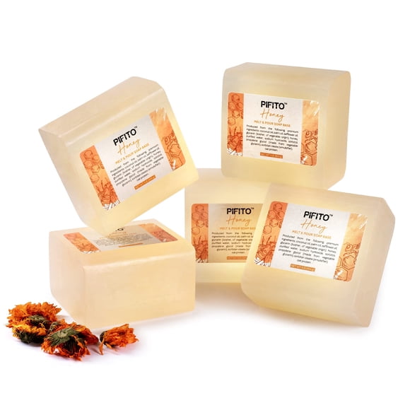 Base de Jabón para Derretir y Verter con Miel Pifito (5 lb) │ Base Premium 100% Natural de Glicerina │ Suministros de Jabonería de Lujo