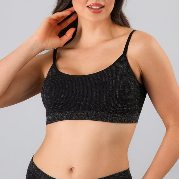 Peto Seamless Rib Lurex Flores Mujer 25404-2
