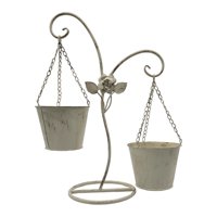 Fliperex - Porta Macetero Pedestal Colgante Beige Vintage Maceta Planta Beige