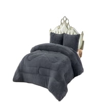 Genérico - Cobertor Con Chiporro Peludo 2 Plazas 230X250Cm Gris O