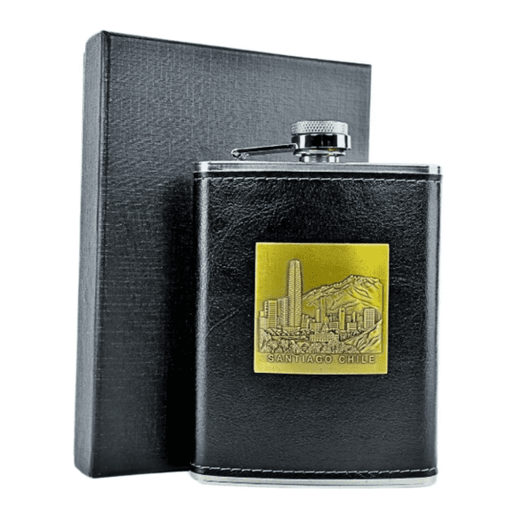 Petaca 12oz Whiskey Con Diseño Chile Regalo