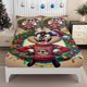 thumbnail image 1 of Bed Sheet Set Featuring a Christmas Tasmanian Devil Cartoon Character with a Festive Theme Pattern The Elastic Design Ensures a Perfect Fit for Mattresses, 1 of 1