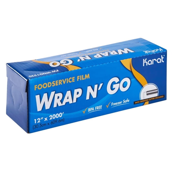 Lámina de cocina Karat WRAP N' GO de 30 cm x 610 m con cortador