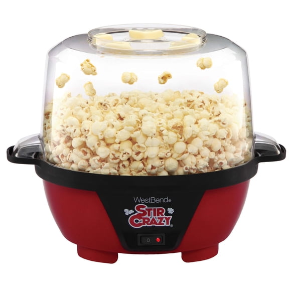 Máquina de palomitas West Bend Stir Crazy, 6 litros, eléctrica, roja