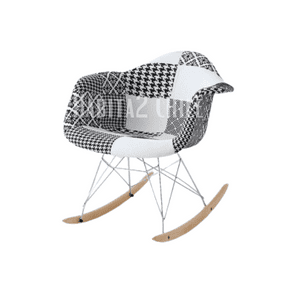 Habita2 Chile - Mecedora Silla Rocking Asiento Patch Chenille - Chess