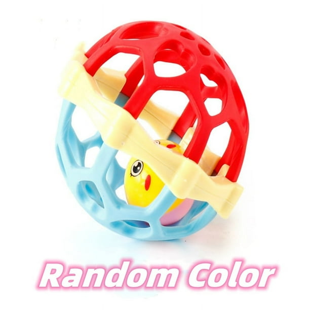 Baby Rattles Intelligence Toy Baby Hand Grip Rattle Fitness Puzzle Soft Rubber Ball Bell Bite Toys For Babies Preschool Tool