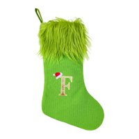 Magideal - Medias Navideñas Decoración Del Hogar Decoraciones Para Árboles De Navidad Medias Con Letras Calcetines Navideños Para Chimenea Para Puerta Pared Del Letra F