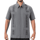 thumbnail image 3 of Camisa de manga corta con cremallera para hombre, camiseta informal de algodón con cremallera para playa y bolsillo., 3 of 5