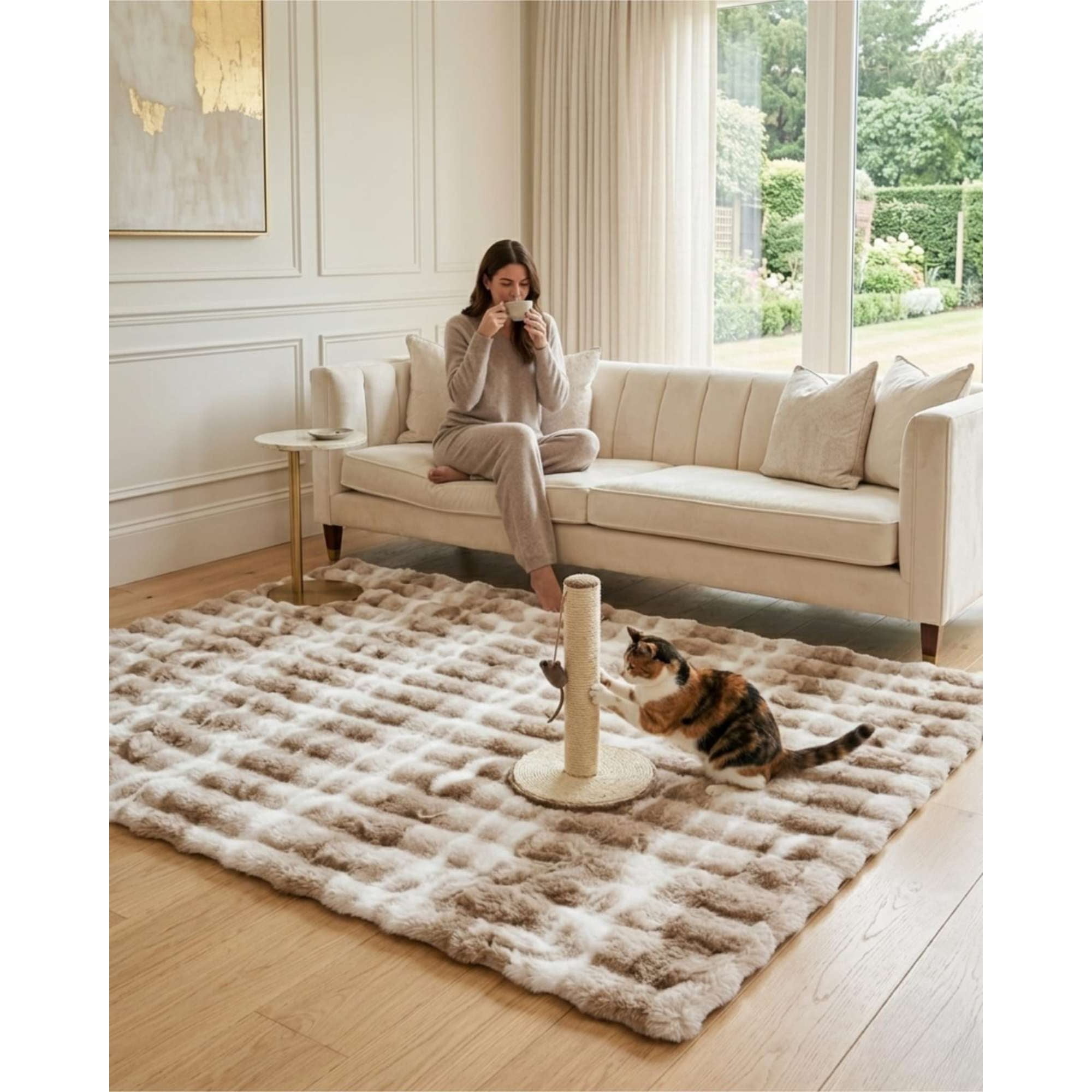 Mylhogar - Alfombra Confort Plus Textura Piel De Conejo 120x180