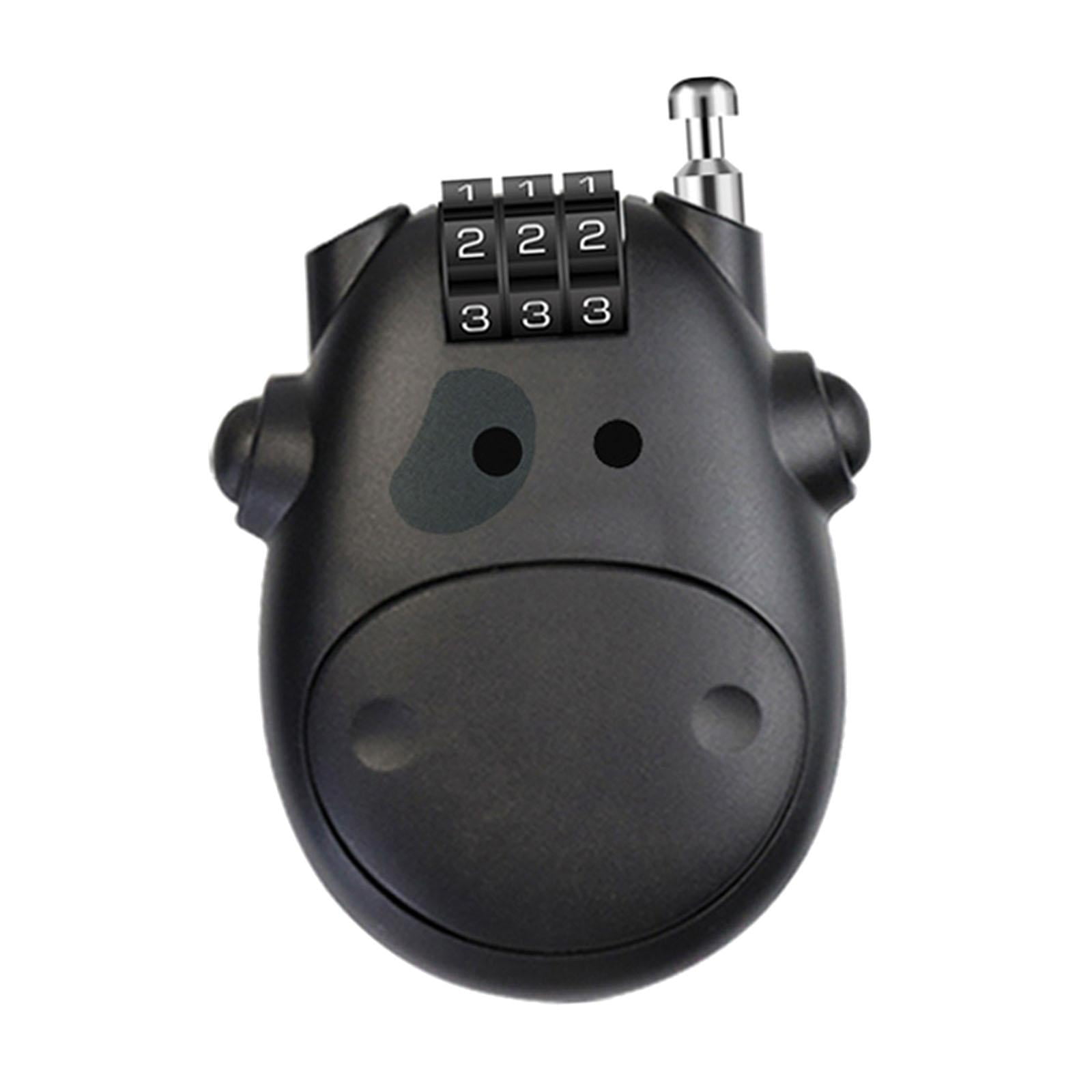 Magideal - Candado De Cable Ajustable Con Contraseña, Candado Con Forma De , Candado De Combinación Con 3 Diales Para Mochila, Maleta Y Bicicleta De Montaña