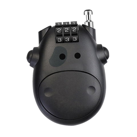 Magideal - Candado De Cable Ajustable Con Contraseña, Candado Con Forma De , Candado De Combinación Con 3 Diales Para Mochila, Maleta Y Bicicleta De Montaña