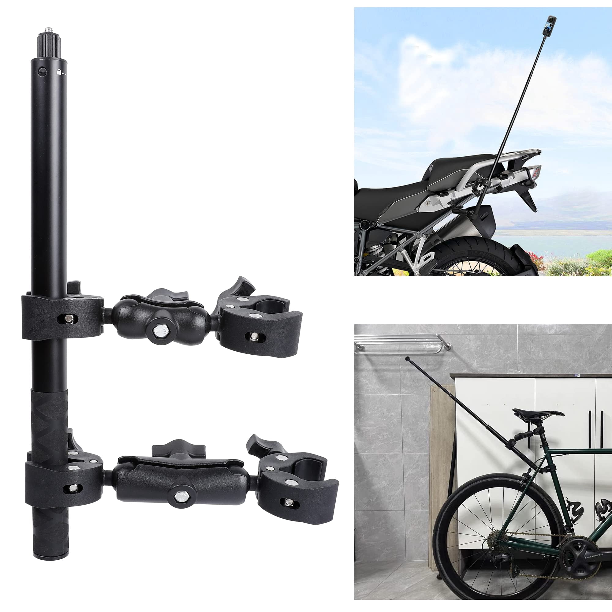 Pellking - Soporte De Manillar De Moto Y Palo Para Selfies Para Insta360 X4 X3 X2 X One Rs R Go 3