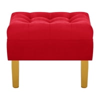 Bodevir - Pouf Wood 1C Felpa 01 Rojo