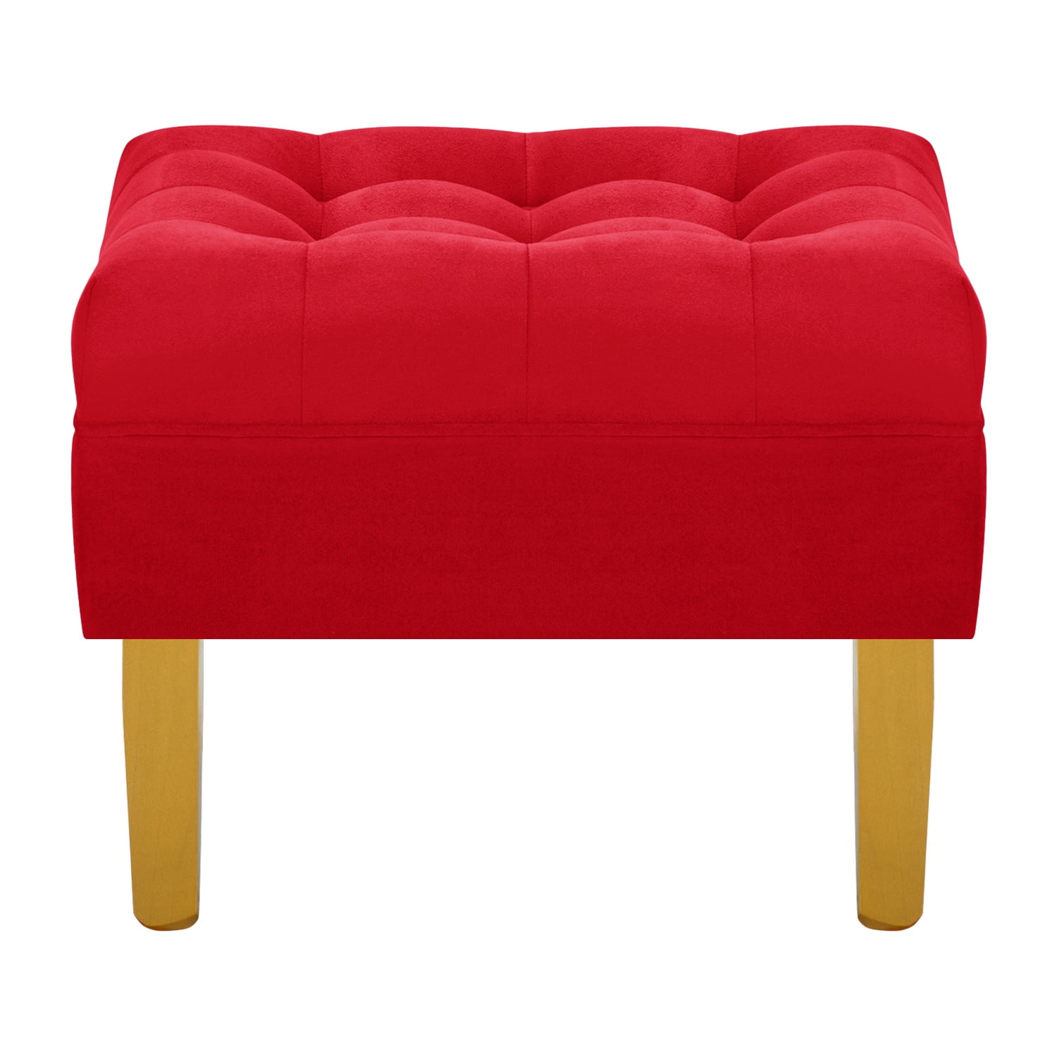 Bodevir - Pouf Wood 1c Felpa 01 Rojo