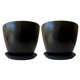 thumbnail image 1 of Set de 2 Maceteros y 2 Platos Biodegradables Actual Negro, 1 of 5