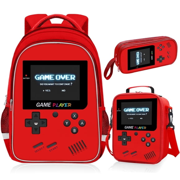 Mochila TILYTADLY Gamer Boys de 17 pulgadas, juego de 3 piezas para niños