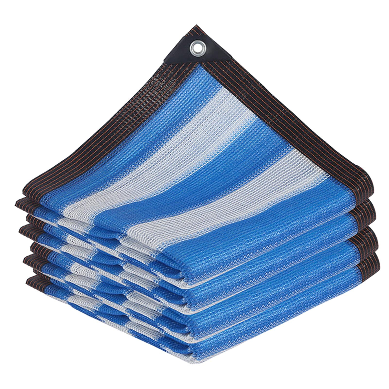 Magideal - Lona De Malla De Red Bloqueadora Solar Con Ojales, Cubierta Vegetal Azul Y Blanca, Tela De Sombra Plegable, Red De Sombra Para Piscinas De Jardín De 2mx2m