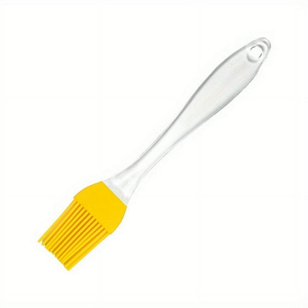 1 Pc Transparent Handle Silicone Oil Brush, Baking Tool, Small Split Baking Brush, Barbecue Brush,High Temperature Resistant Silicone Brush, Portable Barbecue Oil Brush, For Cake Baking Cooking BBQ K
