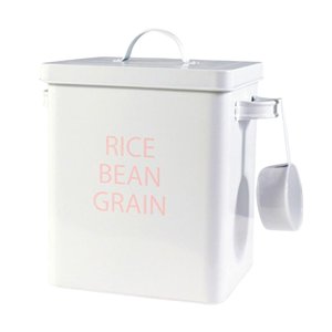 Bothyi - Cubo De Almacenamiento De Alimentos De Gran Capacidad Para Granos, Cereales, Harina, Arroz, Té, Contenedor Blanco